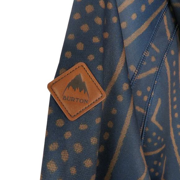 Burton Women's Crown Pulllover Hoodie Navy and Brown Geometric Sweatshirt - Picture 4 of 6